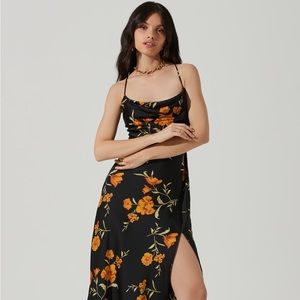 GAIA DRESS IN BLACK & GOLD FLORAL